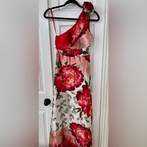 Beautiful evening gown red flowers